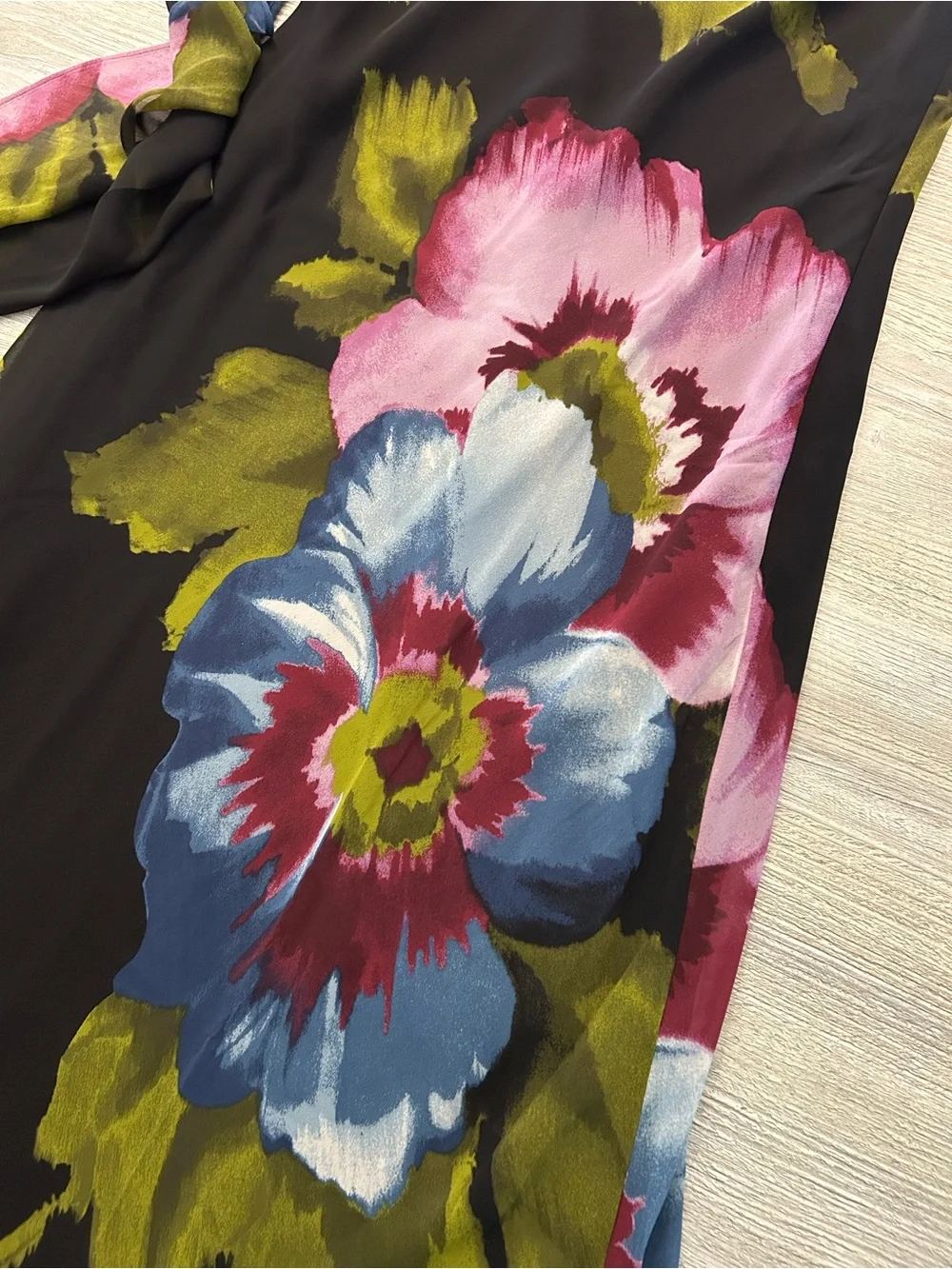 NEW! Abercrombie & Fitch One-Shoulder Draped Chiffon Floral Cowl Neck LP